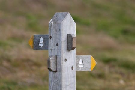 Close up of a south west coast path sign