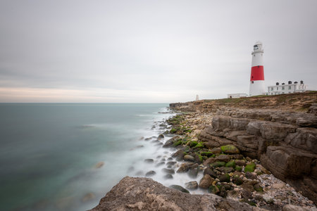 Portland Bill lighthouse in Dorsetの写真素材
