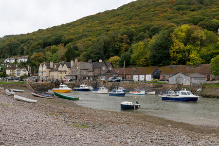 Photo of Porlock weir in Exmoor National Parkの写真素材