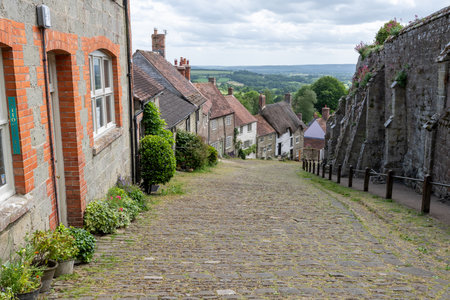 View from the top of Gold Hill in Shaftesbury which is famousの写真素材