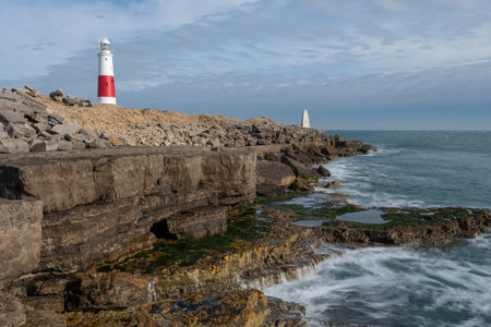 Portland Bill lighthouse in Dorsetの写真素材