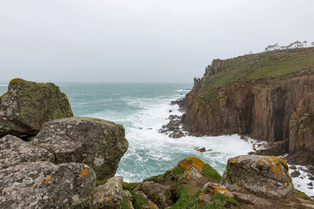 Landscape photo of the cliffs at Lands End in Cornwall