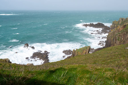 Landscape photo of the cliffs at Lands End in Cornwall