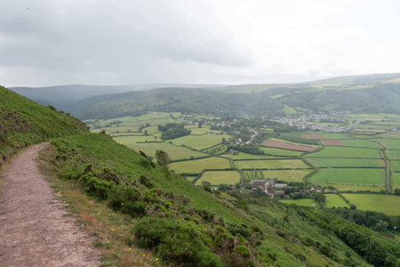 View from Bossington hill in Exmoor National Parkの写真素材