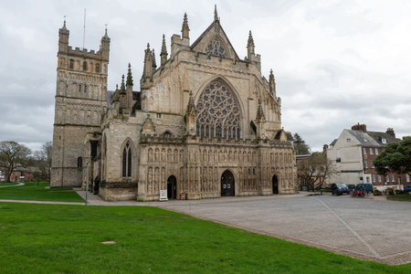 Photo of Exeter cathedral in Exeter city centreの写真素材