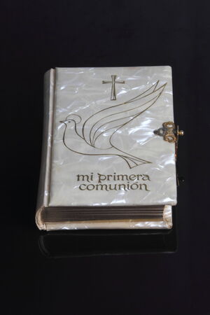 book and first communion glovesのeditorial素材