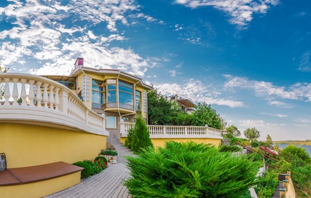 Exterior modern style villa surrounded by natureの写真素材