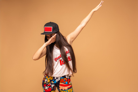 Female modern style dancer posing in the studio.の写真素材