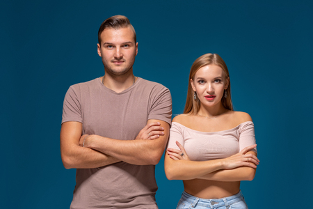 Picture of two friends standing next to each other. They finally decided to start business together.の写真素材