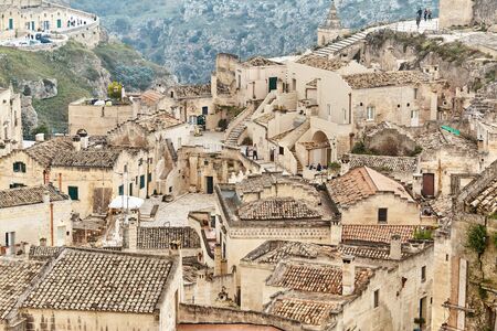 Breathtaking view of the ancient town of Matera, southern Italy.の写真素材