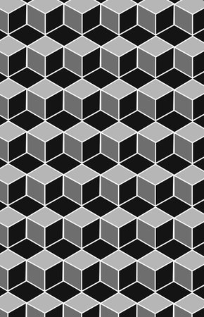 Pattern with geometric cube pattern.の写真素材