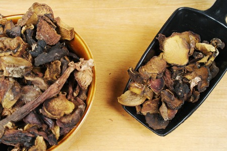 dried mushroomsの写真素材