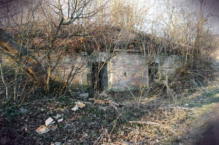ruined fort in Przemysl Poland in vintage styleの写真素材
