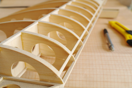 unfinished RC airplane modelの写真素材