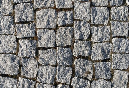 sett road surface, view from above closeupの写真素材