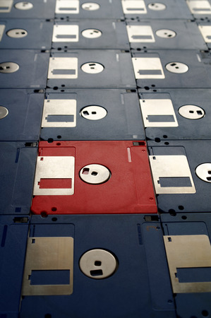 3,5 inch diskettes for old computers in perspective view