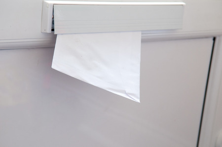 Unopened mail pilied up on the door matの写真素材