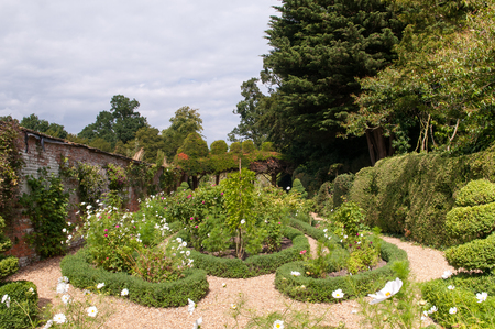 Formal garden flower bedの写真素材
