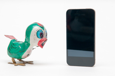 communications concept with vintage toysの写真素材