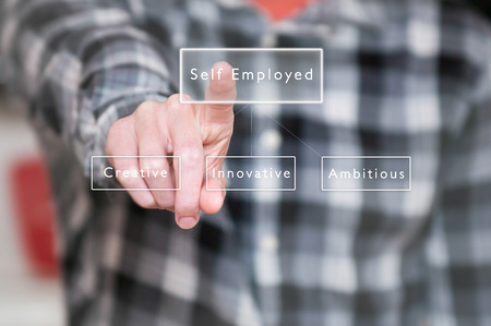 Self employment concept for small business and start up companies