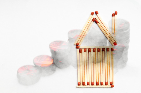 House prices real estate and markets concept for owning a home and first time buyersの写真素材