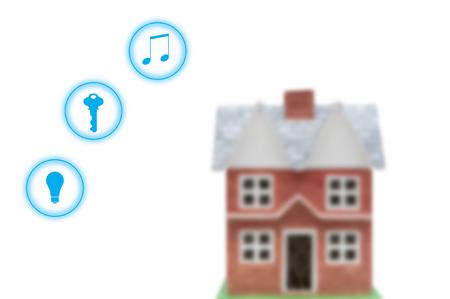 smart home with control panel for remote control houseの写真素材
