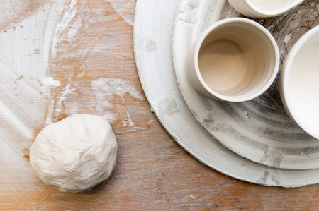 pottery making tools and craft equipmentの写真素材