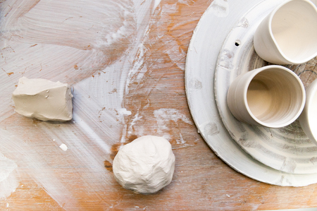 pottery making tools and craft equipmentの写真素材