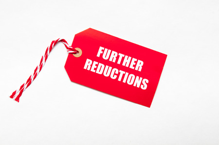 sale price reduction tag for discountsの写真素材