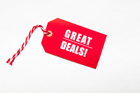 sale price reduction tag for discountsの写真素材