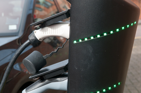 electric car charging to refuelの写真素材