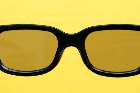 Looking through black framed glasses