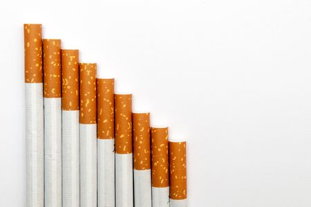 cigarettes close up isolated on a white backgroundの写真素材