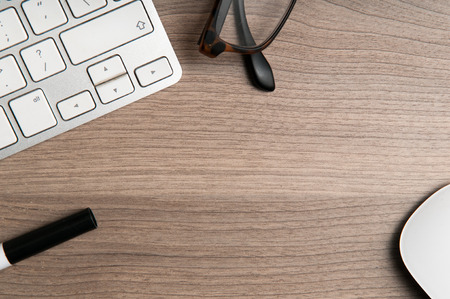 modern and minimalist office desk with copy spaceの写真素材