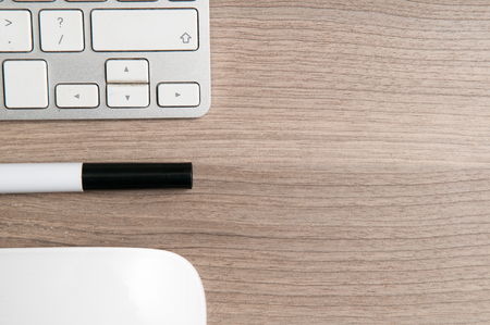 modern and minimalist office desk with copy spaceの写真素材