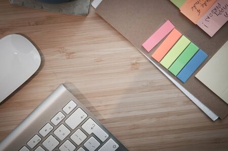 desk workspace for small creative new businessの写真素材