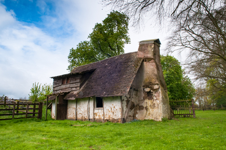 Abandoned ancient house exterior in the countrysideの写真素材