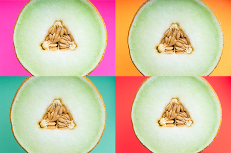 abstract summer food background in pop art styleの写真素材