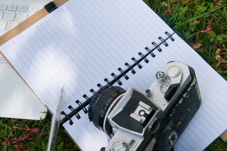 Vintage style photo blog background or templateの写真素材