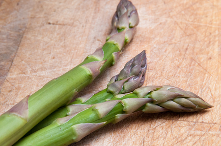 Fresh Asparagus on a rustic style backgroundの写真素材