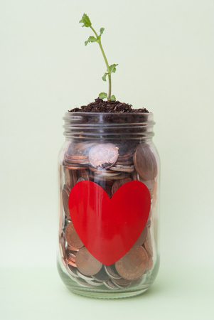 Savings account concept for saving money for familyの写真素材