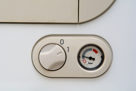 Temperature control dial for central heating at homeの写真素材