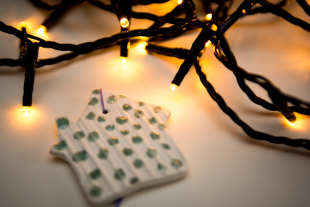 ceramic house christmas decoration with fairy lights