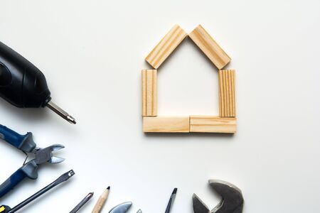 Home Improvement background with work tools for diyの写真素材