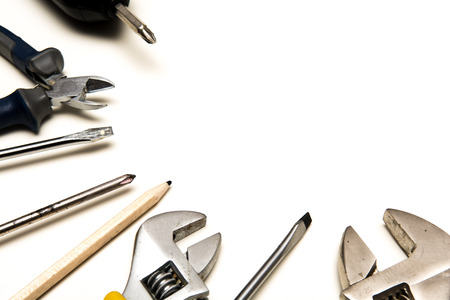 Work tools isolated on a white backgroundの写真素材