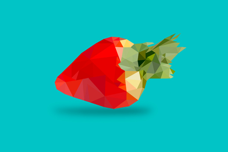 Low poly strawberry food design for food promoの写真素材
