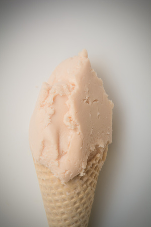 ice cream cone, fresh ice cream on white backgroundの写真素材