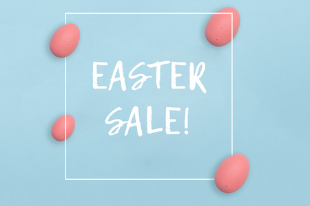 Easter sale poster with easter egg borderの写真素材