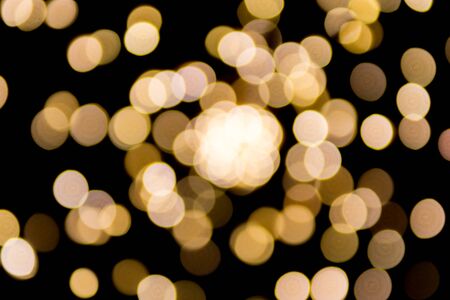 Abstract blurred lights with black backgroundの写真素材