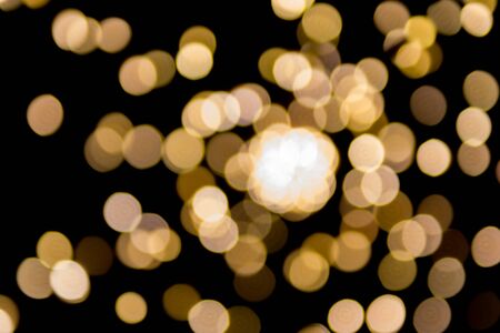 Abstract blurred lights with black backgroundの写真素材